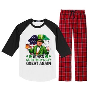 Make St Patricks Day Great Again Funny Trump Raglan Sleeve Pajama Set