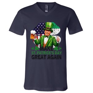 Make St Patricks Day Great Again Funny Trump V-Neck T-Shirt