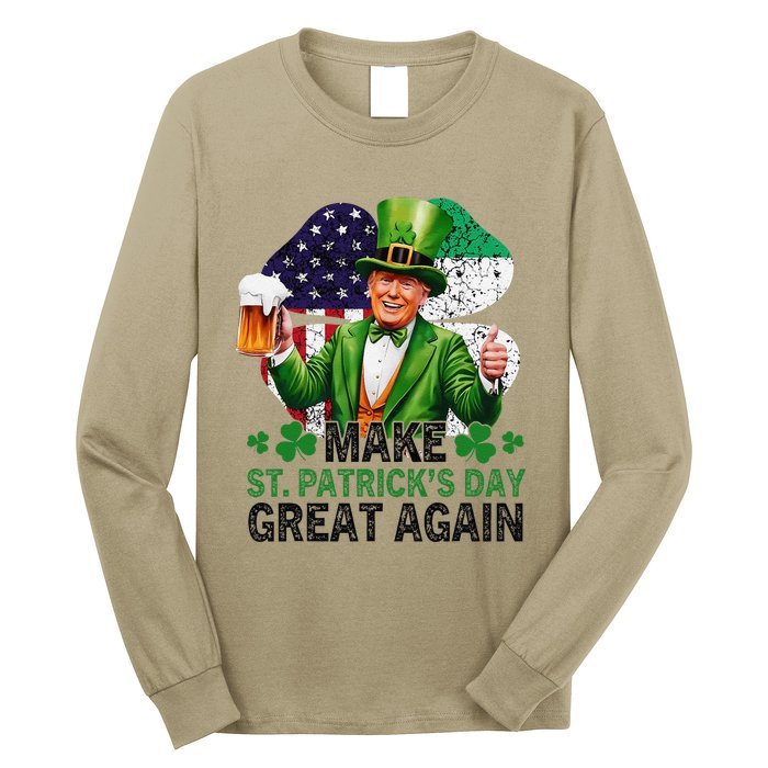 Make St Patricks Day Great Again Funny Trump Long Sleeve Shirt