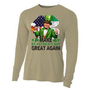 Make St Patricks Day Great Again Funny Trump Cooling Performance Long Sleeve Crew