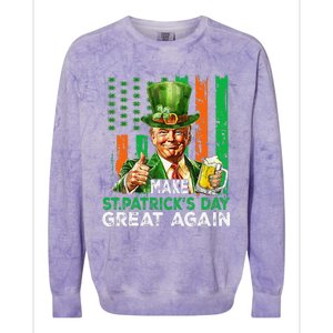 Make St Patricks Day Great Again Funny Trump Colorblast Crewneck Sweatshirt