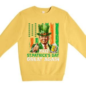 Make St Patricks Day Great Again Funny Trump Premium Crewneck Sweatshirt