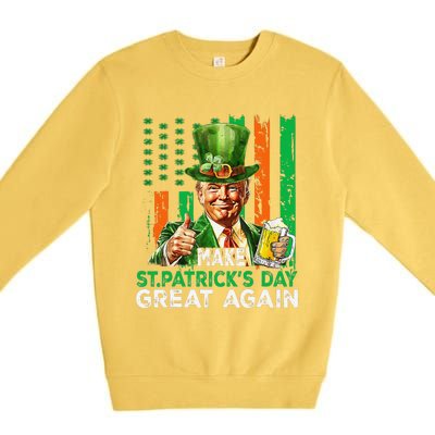 Make St Patricks Day Great Again Funny Trump Premium Crewneck Sweatshirt