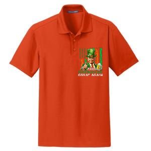 Make St Patricks Day Great Again Funny Trump Dry Zone Grid Polo