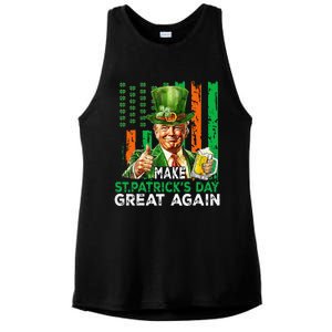 Make St Patricks Day Great Again Funny Trump Ladies PosiCharge Tri-Blend Wicking Tank