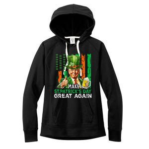 Make St Patricks Day Great Again Funny Trump Women's Fleece Hoodie