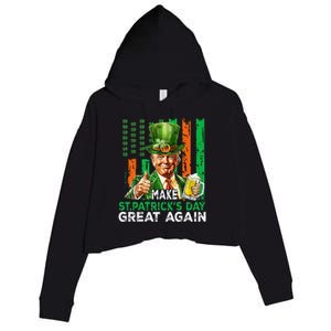 Make St Patricks Day Great Again Funny Trump Crop Fleece Hoodie