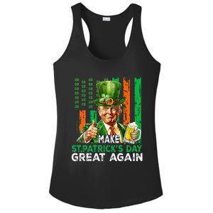 Make St Patricks Day Great Again Funny Trump Ladies PosiCharge Competitor Racerback Tank