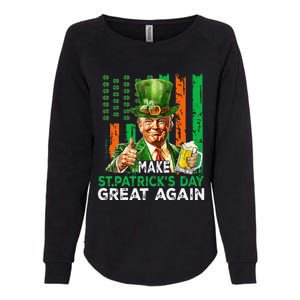 Make St Patricks Day Great Again Funny Trump Womens California Wash Sweatshirt