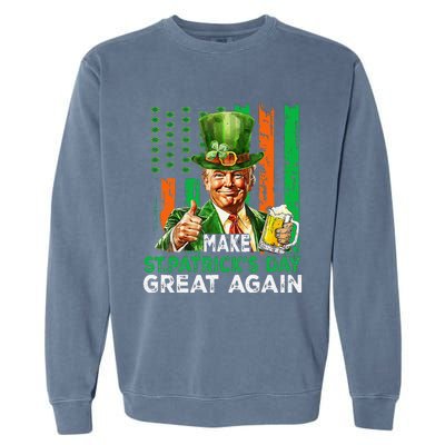 Make St Patricks Day Great Again Funny Trump Garment-Dyed Sweatshirt