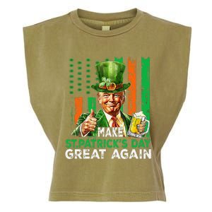 Make St Patricks Day Great Again Funny Trump Garment-Dyed Women's Muscle Tee