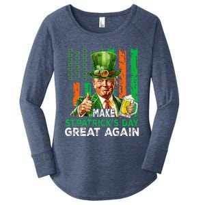 Make St Patricks Day Great Again Funny Trump Women's Perfect Tri Tunic Long Sleeve Shirt