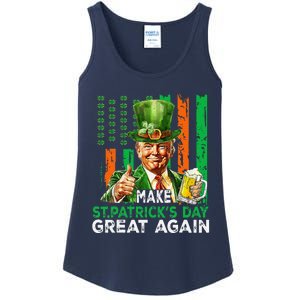 Make St Patricks Day Great Again Funny Trump Ladies Essential Tank