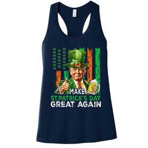 Make St Patricks Day Great Again Funny Trump Women's Racerback Tank