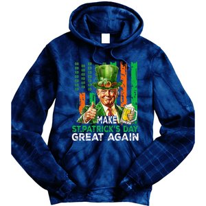 Make St Patricks Day Great Again Funny Trump Tie Dye Hoodie