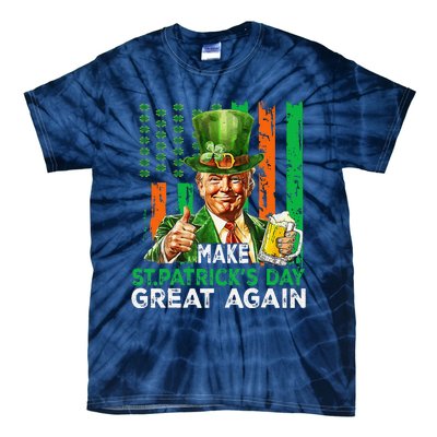 Make St Patricks Day Great Again Funny Trump Tie-Dye T-Shirt