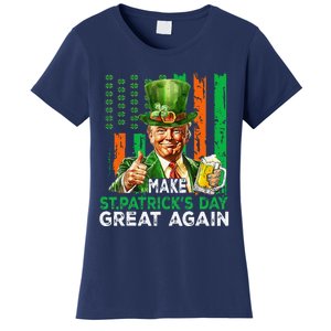 Make St Patricks Day Great Again Funny Trump Women's T-Shirt