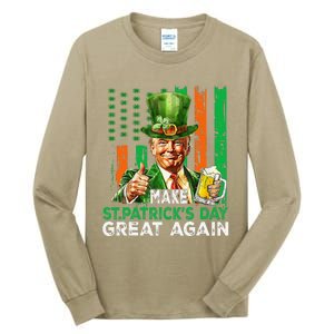 Make St Patricks Day Great Again Funny Trump Tall Long Sleeve T-Shirt