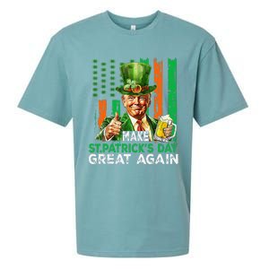 Make St Patricks Day Great Again Funny Trump Sueded Cloud Jersey T-Shirt