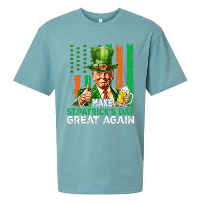 Make St Patricks Day Great Again Funny Trump Sueded Cloud Jersey T-Shirt