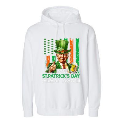 Make St Patricks Day Great Again Funny Trump Garment-Dyed Fleece Hoodie