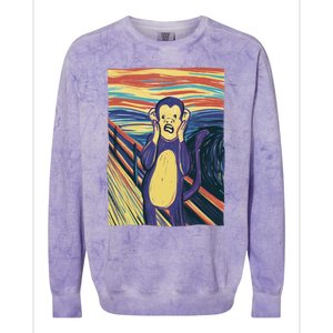 Monkey Screaming Painting Parody Colorblast Crewneck Sweatshirt