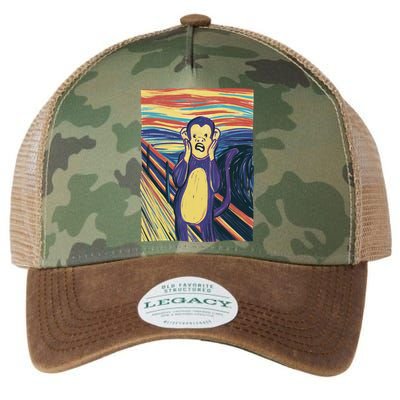 Monkey Screaming Painting Parody Legacy Tie Dye Trucker Hat