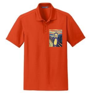 Monkey Screaming Painting Parody Dry Zone Grid Polo