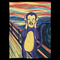 Monkey Screaming Painting Parody Flexfit Unipanel Trucker Cap