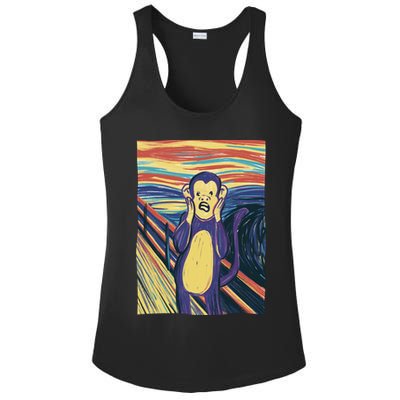 Monkey Screaming Painting Parody Ladies PosiCharge Competitor Racerback Tank
