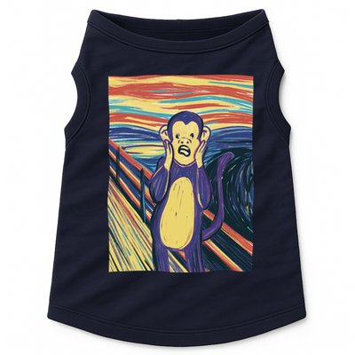 Monkey Screaming Painting Parody Doggie Tank