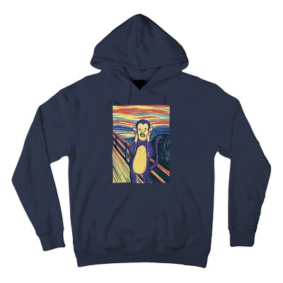 Monkey Screaming Painting Parody Hoodie