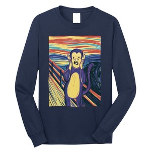 Monkey Screaming Painting Parody Long Sleeve Shirt