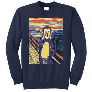 Monkey Screaming Painting Parody Sweatshirt