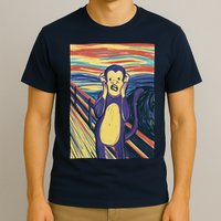 Monkey Screaming Painting Parody T-Shirt