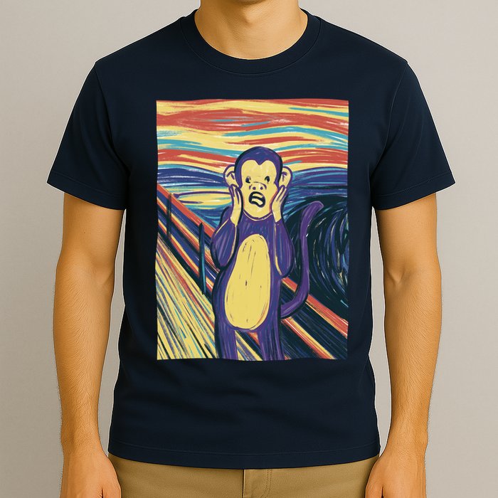 Monkey Screaming Painting Parody T-Shirt
