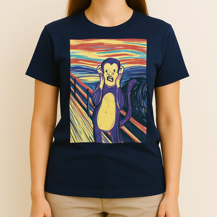 Monkey Screaming Painting Parody T-Shirt