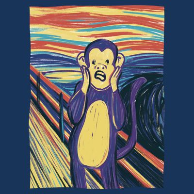 Monkey Screaming Painting Parody T-Shirt