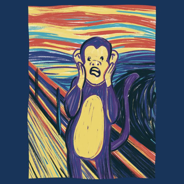 Monkey Screaming Painting Parody T-Shirt