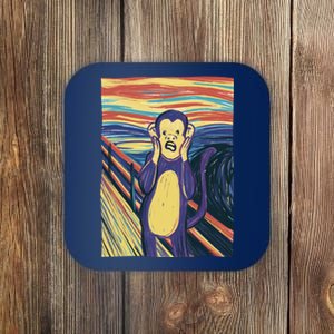 Monkey Screaming Painting Parody Coaster