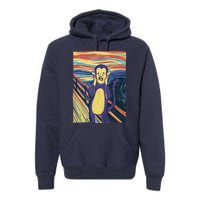 Monkey Screaming Painting Parody Premium Hoodie