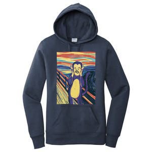 Monkey Screaming Painting Parody Women's Pullover Hoodie