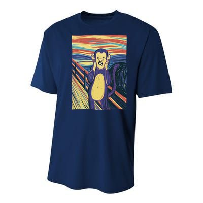 Monkey Screaming Painting Parody Youth Performance Sprint T-Shirt