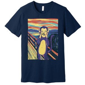 Monkey Screaming Painting Parody Premium T-Shirt