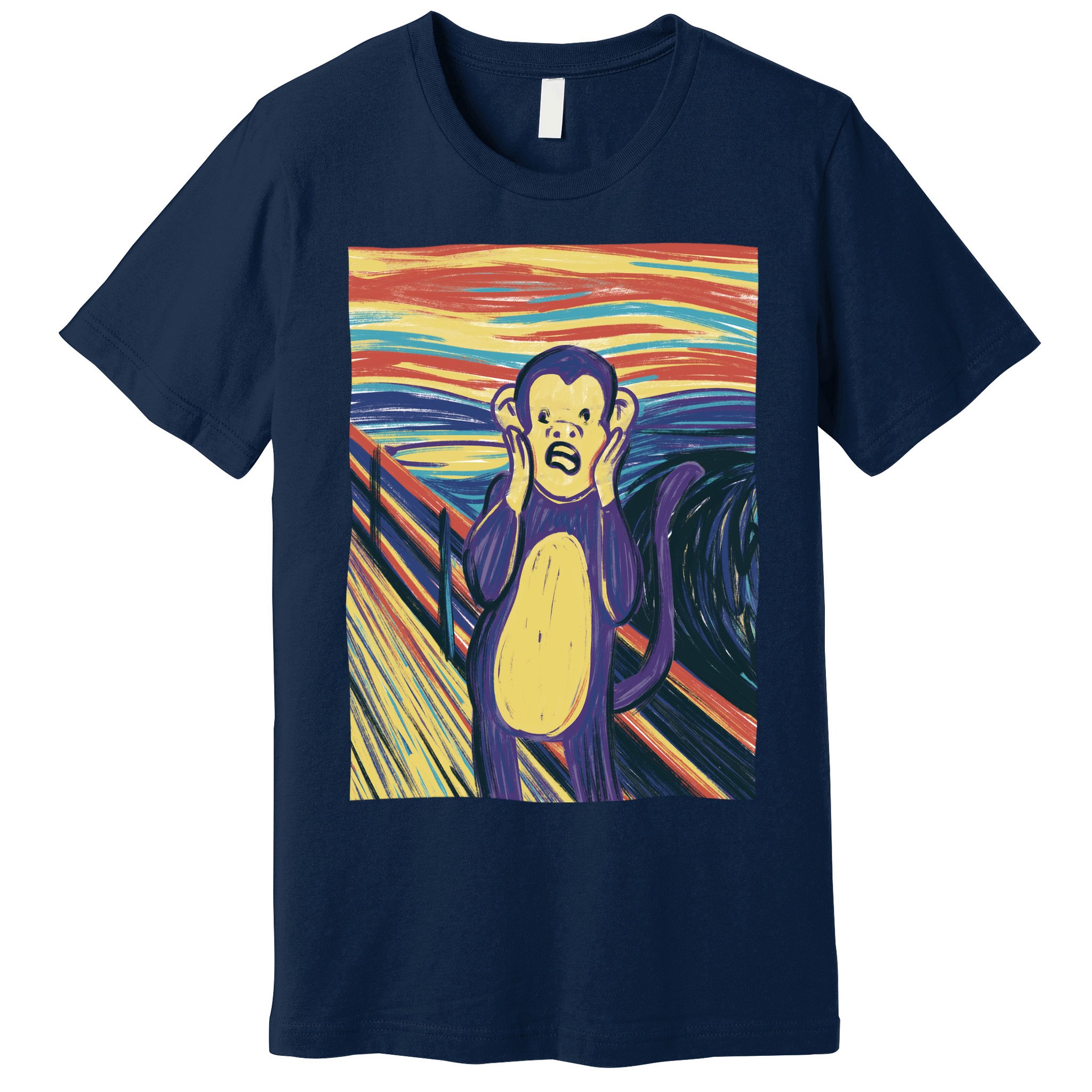 Monkey Screaming Painting Parody Premium T-Shirt