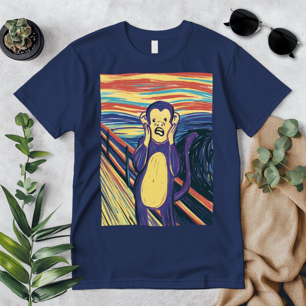 Monkey Screaming Painting Parody Premium T-Shirt