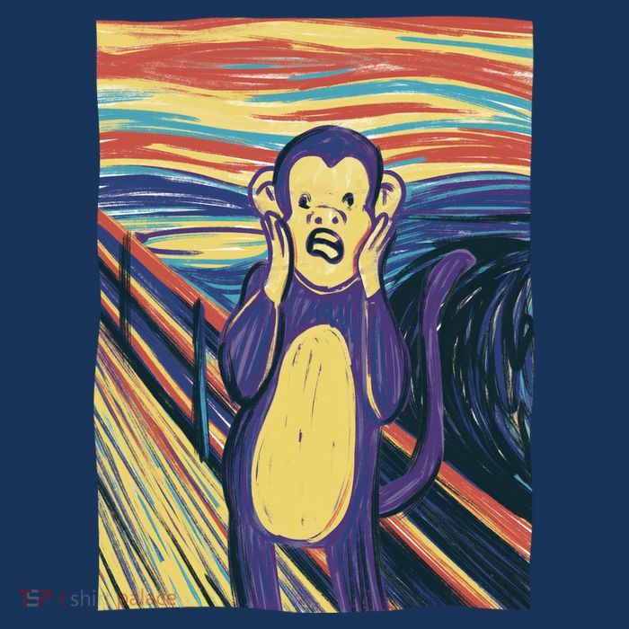 Monkey Screaming Painting Parody Baby Bodysuit