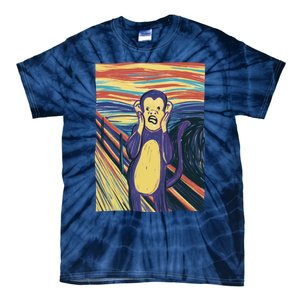 Monkey Screaming Painting Parody Tie-Dye T-Shirt