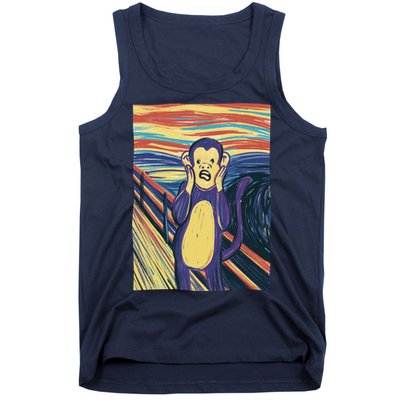 Monkey Screaming Painting Parody Tank Top
