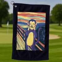 Monkey Screaming Painting Parody Golf Towel